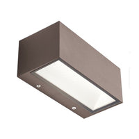 Applique Da Esterno Grande Biemissione Box Alluminio Caffè 20W Led 3000K