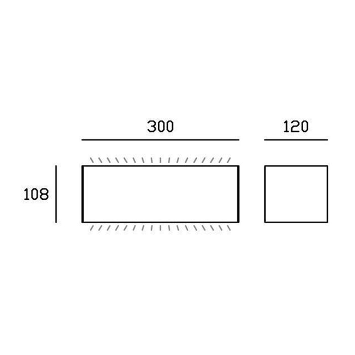 Applique Da Esterno Maxi Biemissione Box Alluminio Caffè 40W Led 3000K