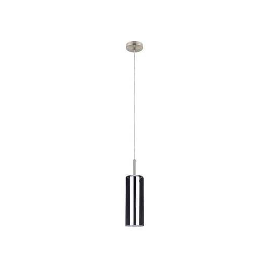 Lampadario Industrial Selvino 1 Luce Acciaio Grigio Opaco Diffusore Nero