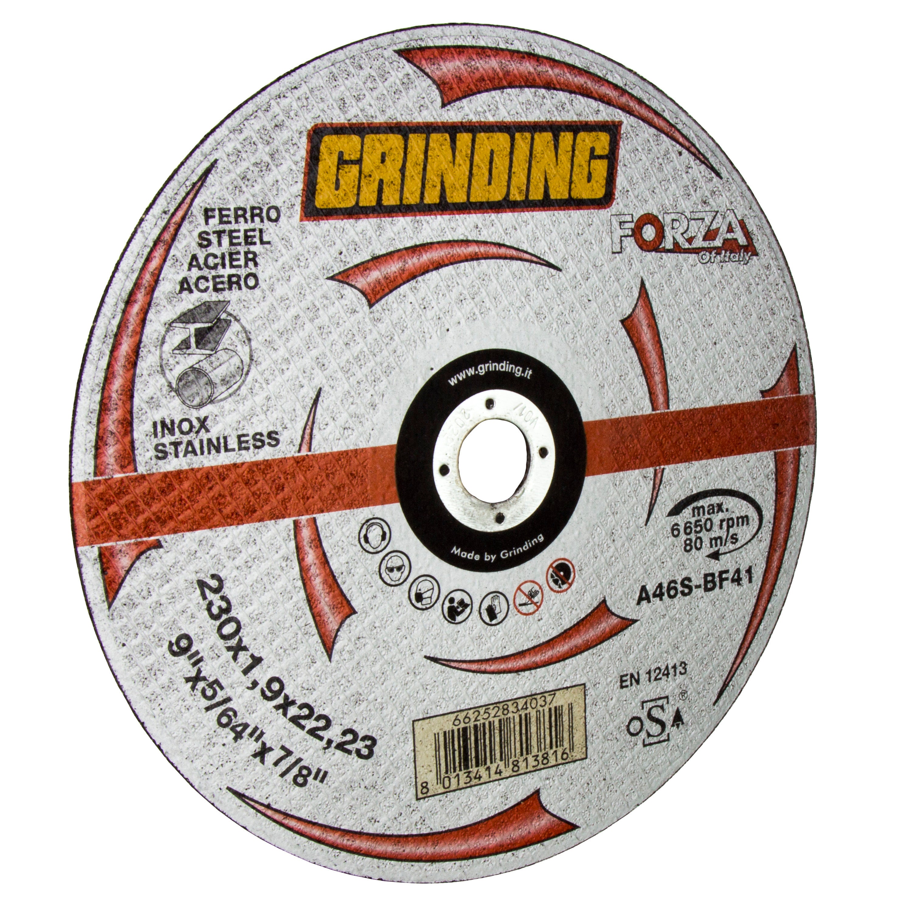 GRINDING FORZA DISCO PIANO X FERRO 230X1,9  PZ 25,0