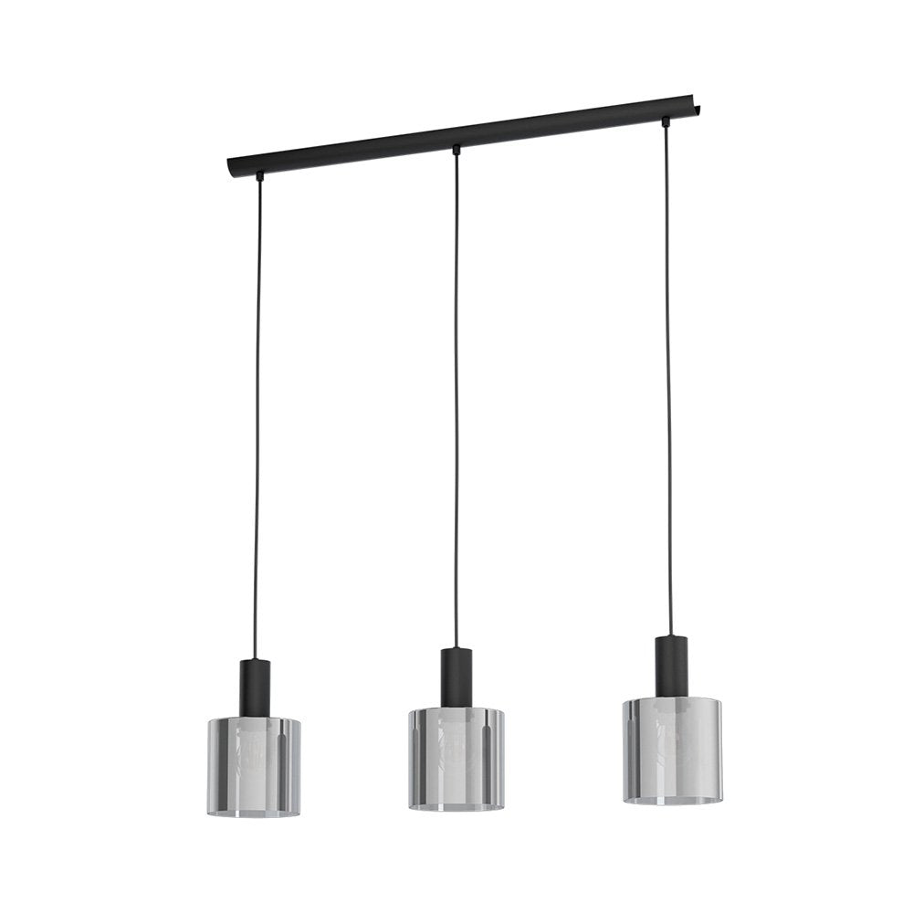 Lampadario Moderno Gorosiba 3 Luci Acciaio Nero