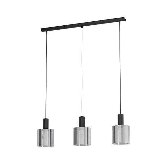 Lampadario Moderno Gorosiba 3 Luci Acciaio Nero