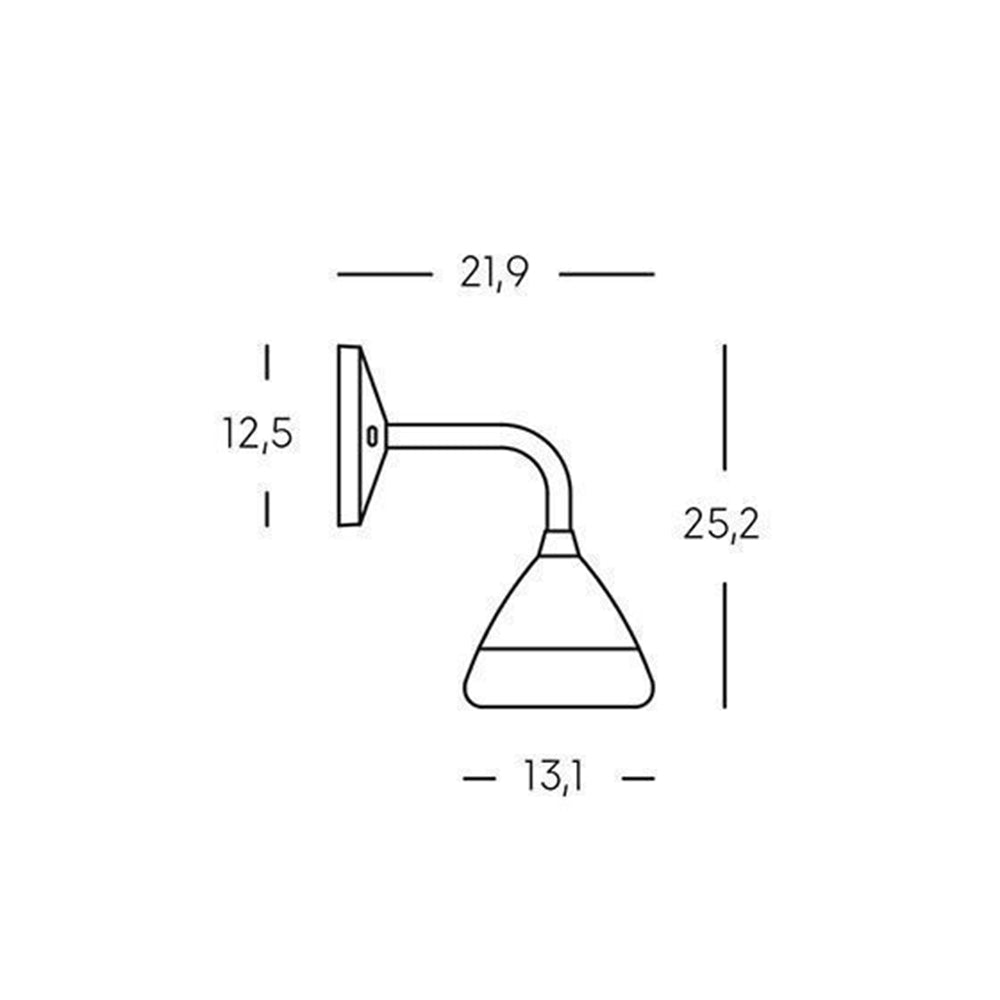 Applique Contemporanea Graal Alluminio Tortora 1 Luce Led 20W 3000K