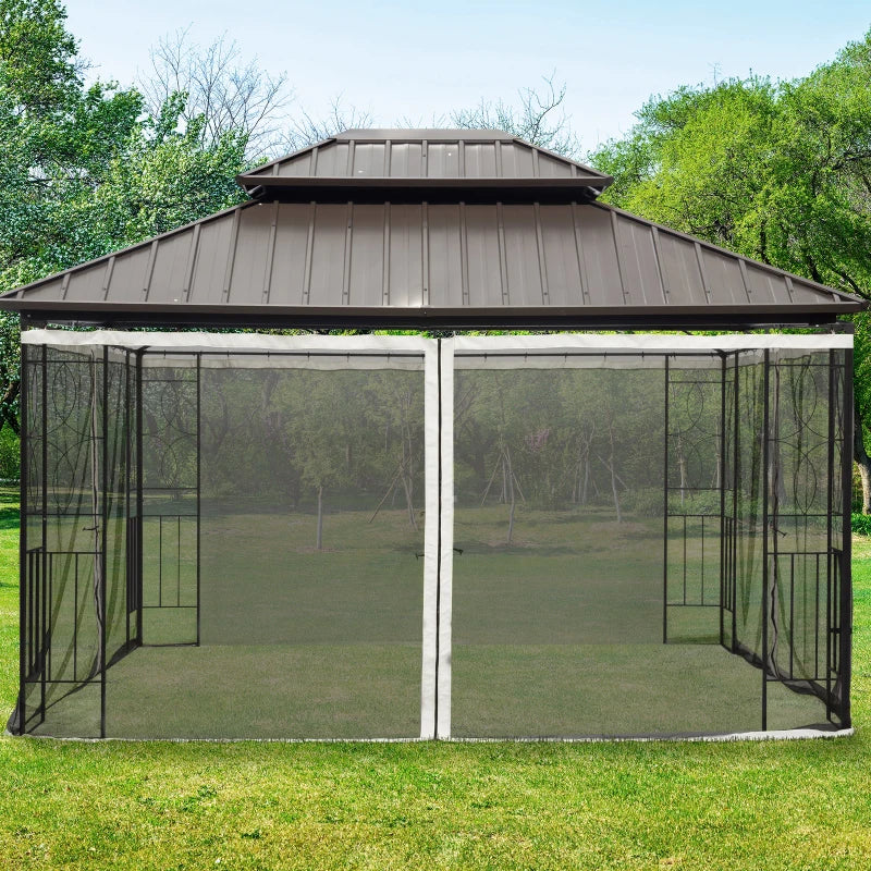 Zanzariera Gazebo Tende di Ricambio Universale con Cerniere 352x207cm