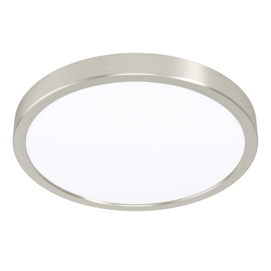 Plafoniera Moderna Fueva Z In Alluminio Nichel Satinato Led Integrato 19,5W