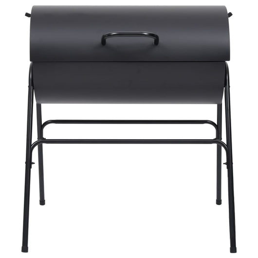 Barbecue a Barile 2 Griglie di Cottura Nero 80x95x90 cm Acciaio