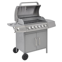 Griglia Barbecue a Gas 6+1 Fornelli Argento