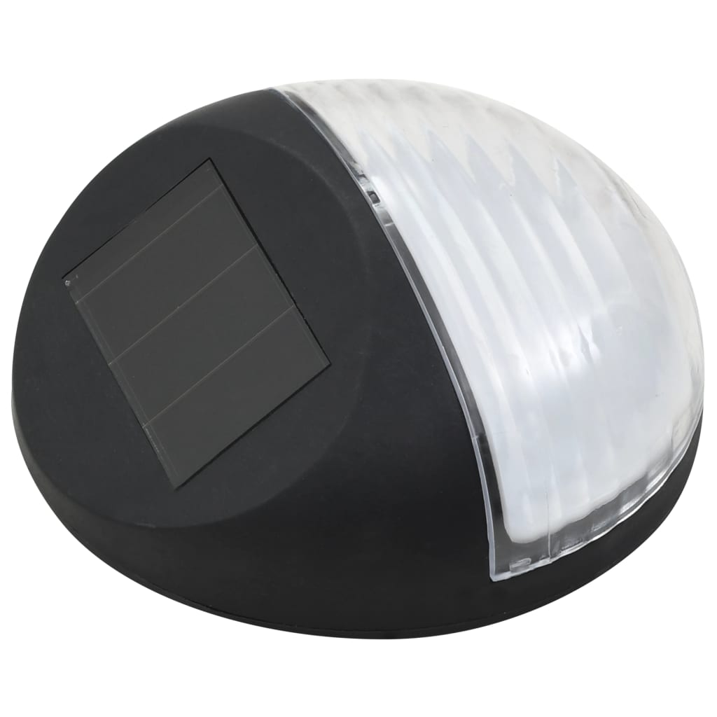 Lampade Solari da Parete da Esterni a LED 12 pz Rotonde Nere