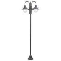 Lampione da Giardino E27 220 cm Alluminio 3 Lampade Bronzo