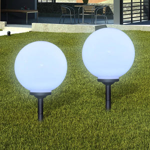 Lampione Solare a LED da Giardino 2 pz 30 cm con Picchetto