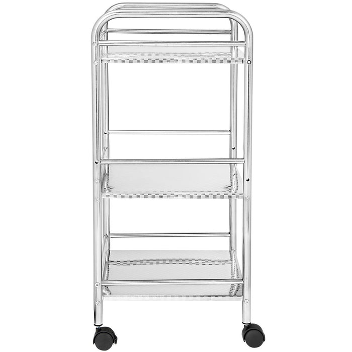 Carrello Multiuso in Metallo Verniciato Silver Bagno Cucina Parrucchiere Estetista