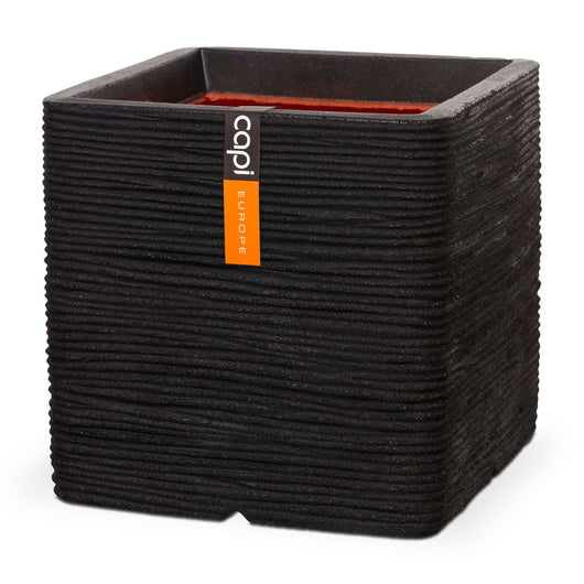 Fioriera Nature Rib Quadrata 50 x 50 cm Nera