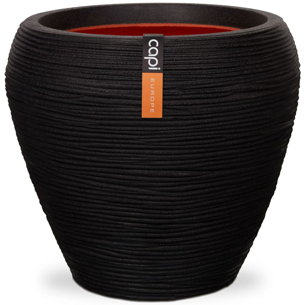 Vaso a Cono Nature Rib 42x38 cm Nero KBLR362