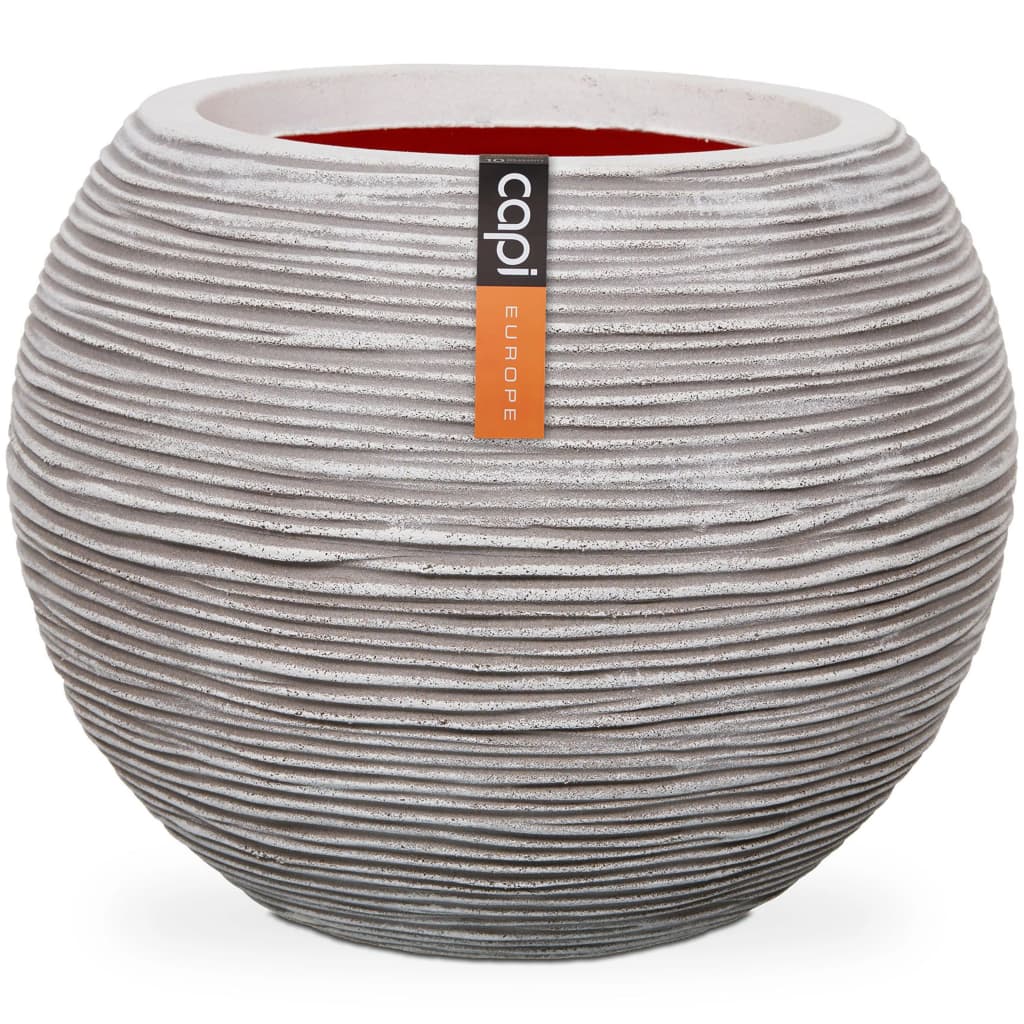 Vaso a Sfera Nature Rib 40x32 cm Avorio KOFI270