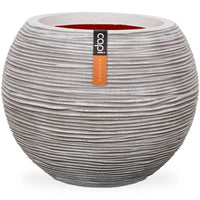 Vaso a Sfera Nature Rib 62x48 cm Avorio KOFI271