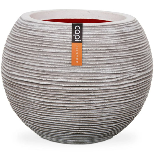 Vaso a Sfera Nature Rib 62x48 cm Avorio KOFI271