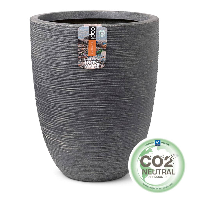 Vaso Basso Elegante Waste Rib 34x46 cm Grigio