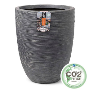 Vaso Basso Elegante Waste Rib 46x58 cm Grigio