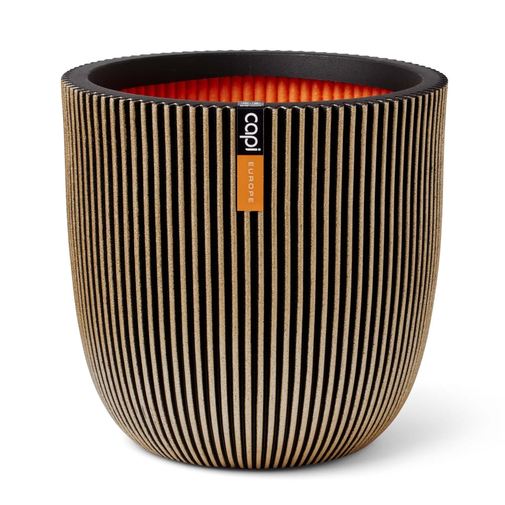 Vaso Groove 43x41 cm Nero e Oro