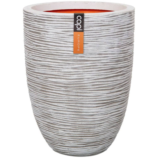 Vaso Nature Rib Elegante Basso 46x58 cm Avorio KOFI783