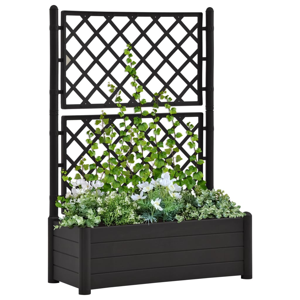 Fioriera da Giardino con Graticcio 100x43x142 cm PP Antracite