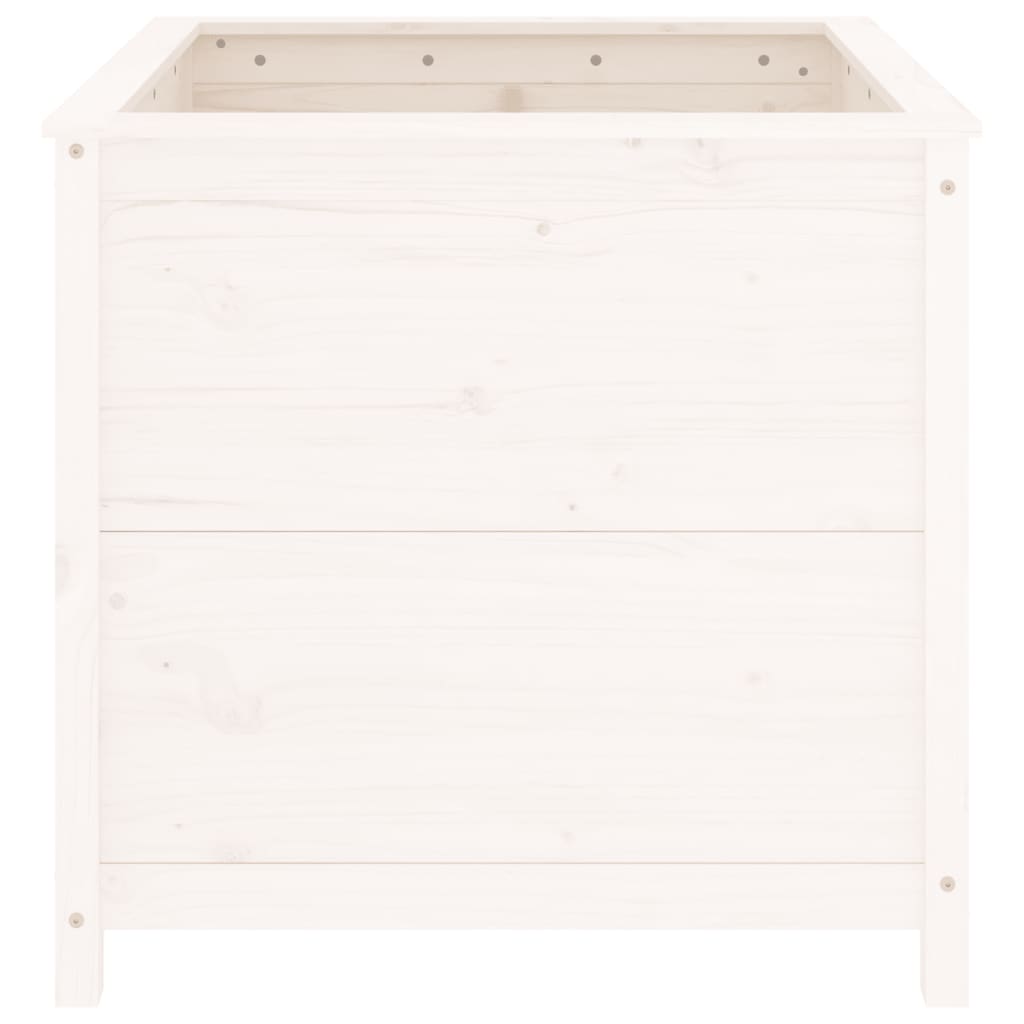 Fioriera da Giardino Bianca 82,5x82,5x78cm Legno Massello Pino