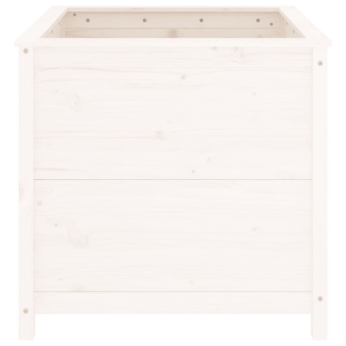 Fioriera da Giardino Bianca 82,5x82,5x78cm Legno Massello Pino