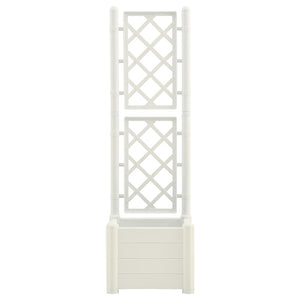 Fioriera da Giardino con Graticcio 43x43x142 cm PP Bianco