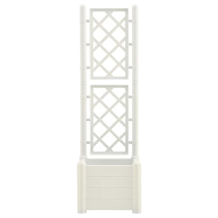 Fioriera da Giardino con Graticcio 43x43x142 cm PP Bianco