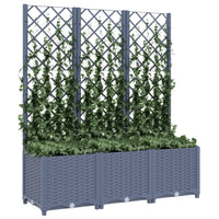 Fioriera da Giardino con Graticcio Grigio Scuro 120x40x136cm PP