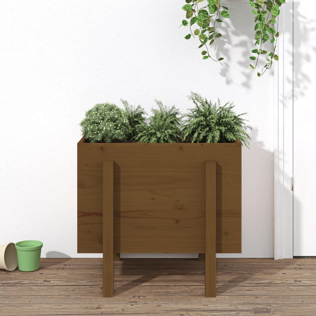 Fioriera da Giardino Miele 62x50x57 cm Legno Massello di Pino