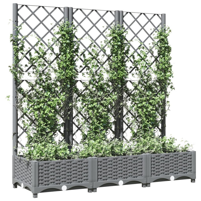 Fioriera Giardino e Graticcio Grigio Chiaro 120x40x121,5cm PP