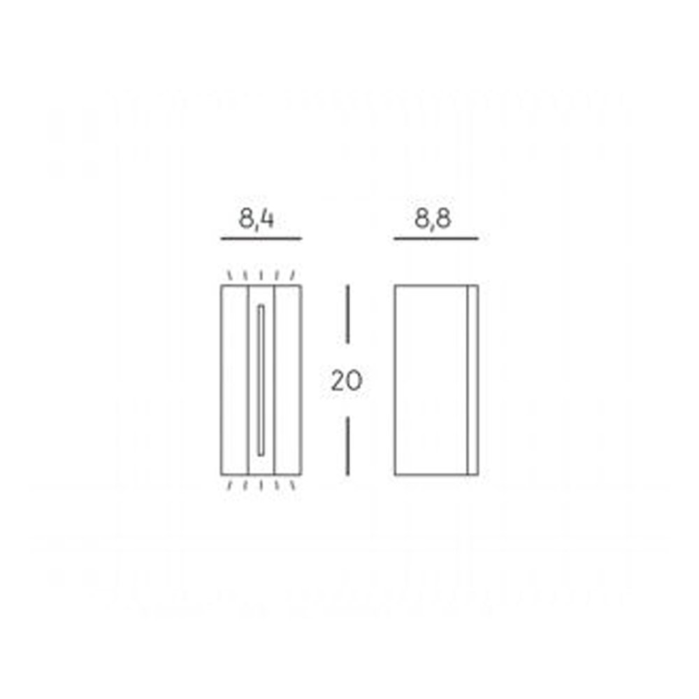 Applique Esterno Moderna Vision Alluminio E Termoplastica Bianco Led 8+4W 4000K