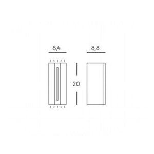 Applique Esterno Moderna Vision Alluminio E Termoplastica Bianco Led 8+4W 4000K