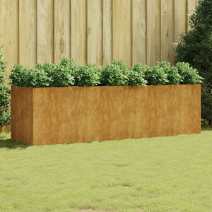 Fioriera Rialzata da Giardino 280x80x80 cm in Acciaio Corten