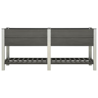 Fioriera Rialzata Giardino con Ripiano 200x50x90 cm WPC Grigio