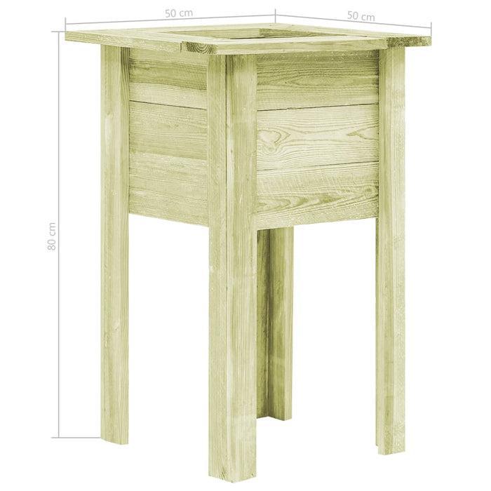 Fioriera Rialzata Giardino Piedini 50x50x80cm Legno Impregnato