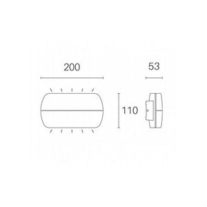 Applique Esterno/Interno Pillow Alluminio E Termoplastica Grigio Led 5+5W 4000K