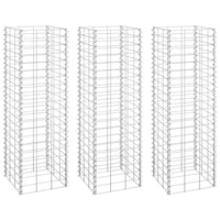 Fioriere Rialzate a Gabbione 3 pz 30x30x100 cm in Ferro