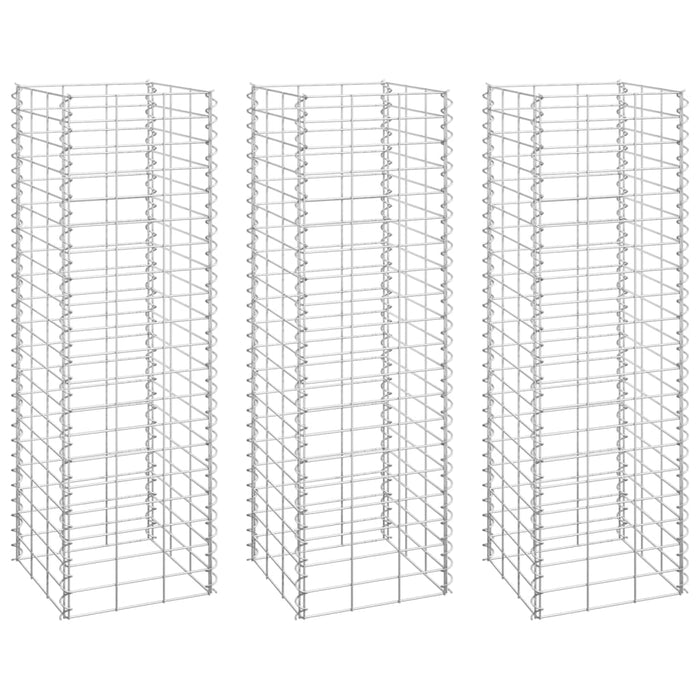 Fioriere Rialzate a Gabbione 3 pz 30x30x100 cm in Ferro