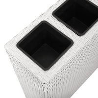 Vasi Rialzati da Giardino con 4 Vasi 2 pz in Polyrattan Bianco