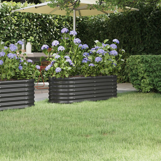 Vaso da Giardino in Acciaio a Polvere 114x40x36 cm Antracite