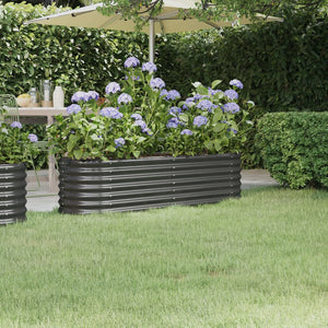 Vaso da Giardino in Acciaio a Polvere 152x40x36 cm Antracite