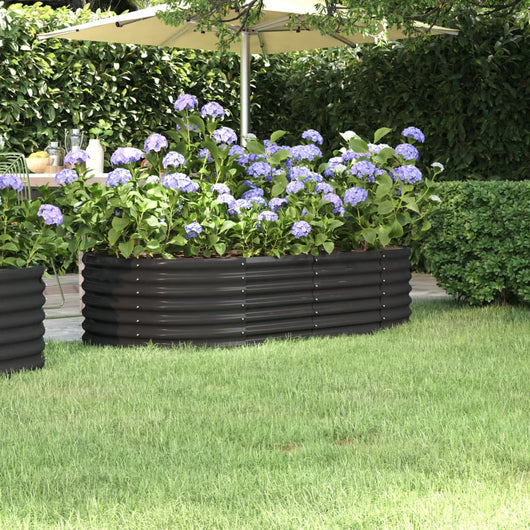 Vaso da Giardino in Acciaio a Polvere 152x80x36 cm Antracite