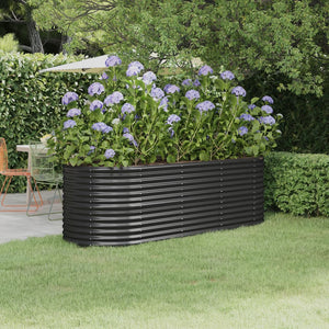 Vaso da Giardino in Acciaio a Polvere 224x80x68 cm Antracite