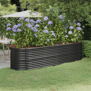 Vaso da Giardino in Acciaio a Polvere 296x80x68 cm Antracite