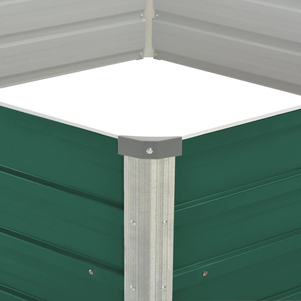 Vaso per Colture Rialzato 129x129x46 cm Acciaio Zincato Verde