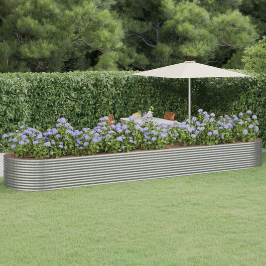 Vaso per Giardino Acciaio Vernice a Polvere 584x140x68cm Argento