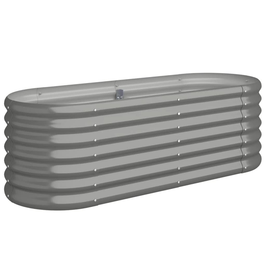 Vaso per Giardino Acciaio Verniciato a Polvere 114x40x36 cm Grigio