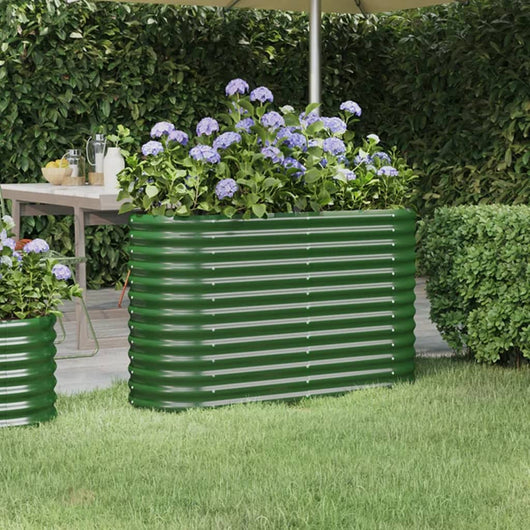 Vaso per Giardino Acciaio Verniciato a Polvere 114x40x68 cm Verde